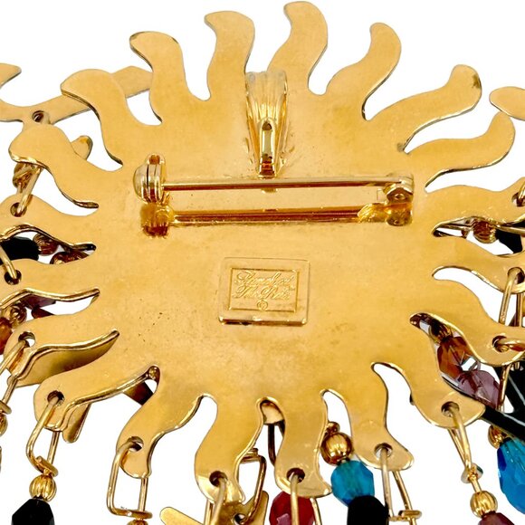 Lunch at The Ritz Zodiac Sun Pin – Hand-Enameled Celestial Astrology Brooch - Picture 8 of 11